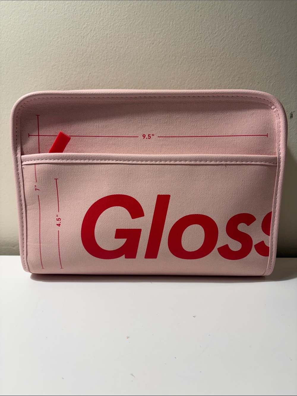 glossier pink makeup bag